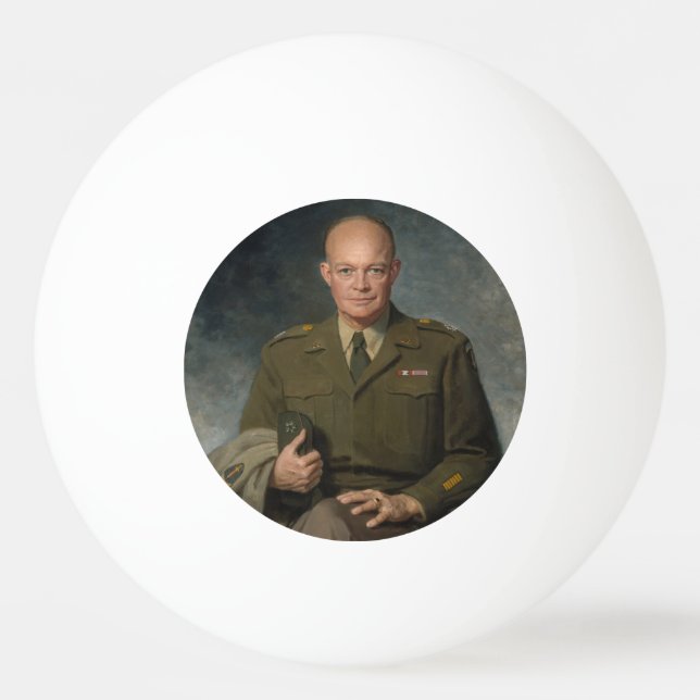 General Dwight Eisenhower 5 Star Paated Porträtt Pingisboll (Framsidan)