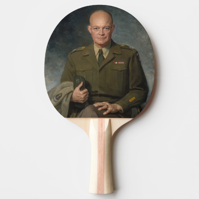 General Dwight Eisenhower 5 Star Paated Porträtt Pingisracket (Framsidan)