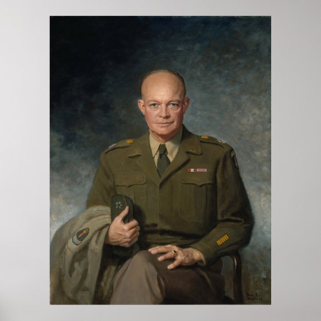 General Dwight Eisenhower 5 Star Paated Porträtt Poster (Framsidan)