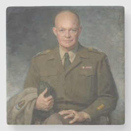 General Dwight Eisenhower 5 Star Paated Porträtt Stenunderlägg