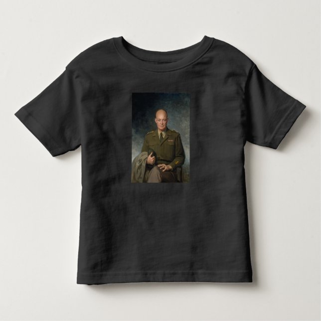 General Dwight Eisenhower 5 Star Paated Porträtt T Shirt (Framsida)