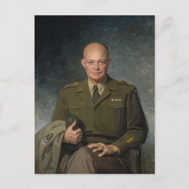 General Dwight Eisenhower 5 Star Paated Porträtt Vykort (Framsida)