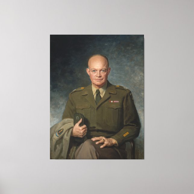 General Dwight Eisenhower 5-stjärnig målad porträt Canvastryck (Framsida)