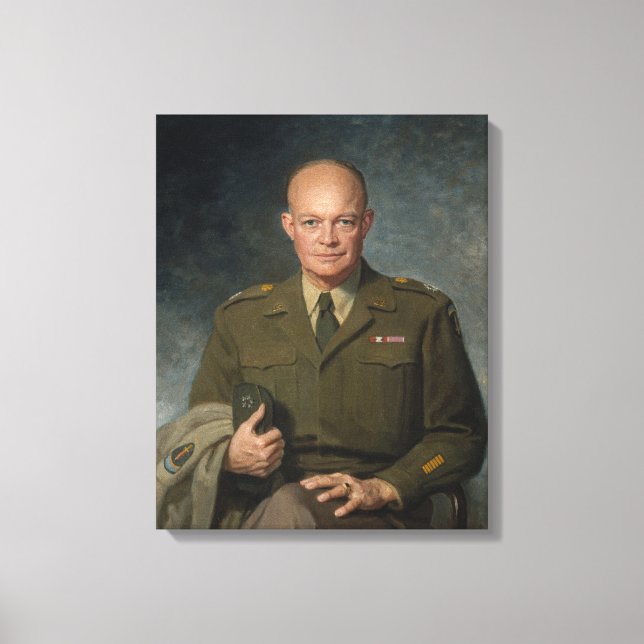 General Dwight Eisenhower 5-stjärnig målad porträt Canvastryck (Framsida)