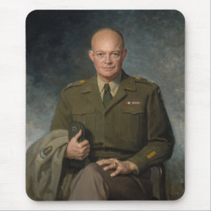 General Dwight Eisenhower 5-stjärnig målad porträt Musmatta