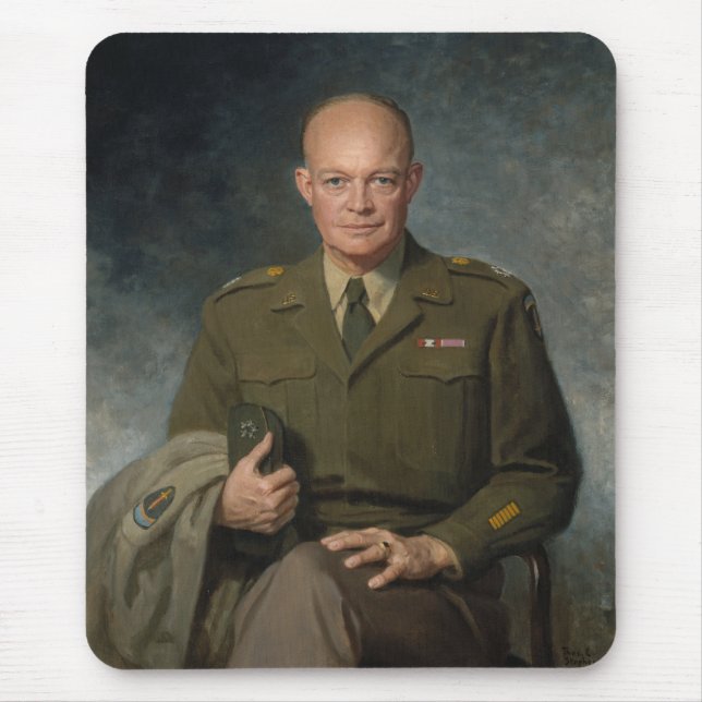 General Dwight Eisenhower 5-stjärnig målad porträt Musmatta (Framsidan)