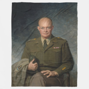 General Dwight Eisenhower 5-stjärnig målning portr Fleecefilt