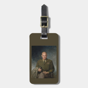 General Dwight Eisenhower 5 stjärnors målad porträ Bagagebricka