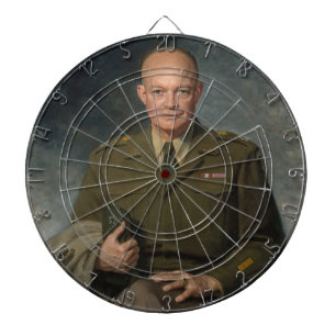 General Dwight Eisenhower 5 stjärnors målad porträ Darttavla