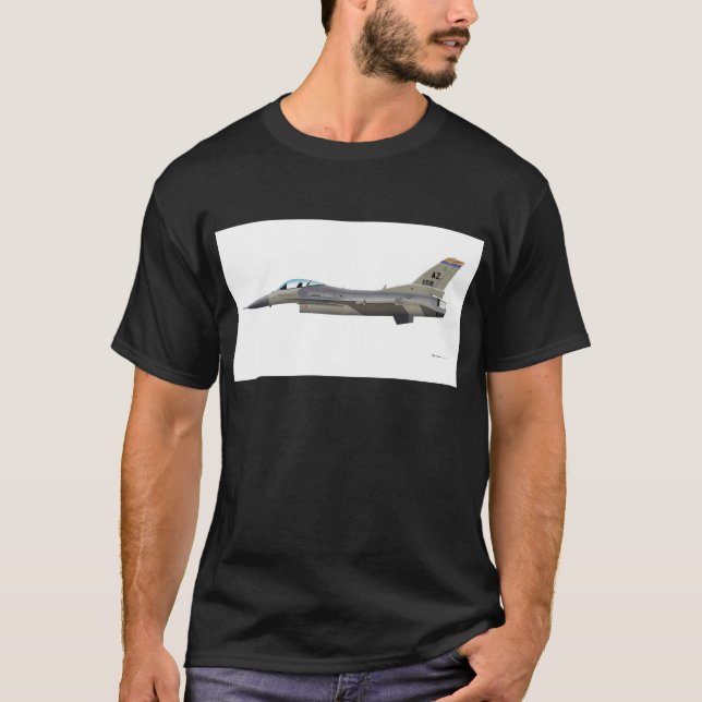 General Dynamics F-16D stridighetfalk AzANG T-shirt (Framsida)