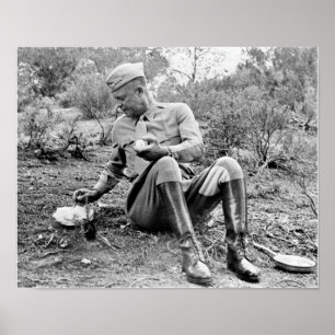 General Eisenhower having Lunch - WW2 Poster