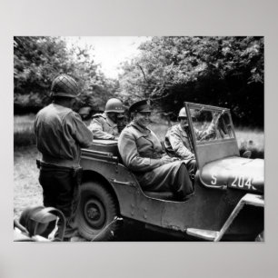 General Eisenhower I En Jeep -- WWII Poster