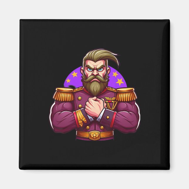 General Flexing Muscles Fläkt Älskare Bodybuilding Magnet (Framsidan)