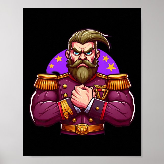 General Flexing Muscles Fläkt Älskare Bodybuilding Poster (Framsidan)