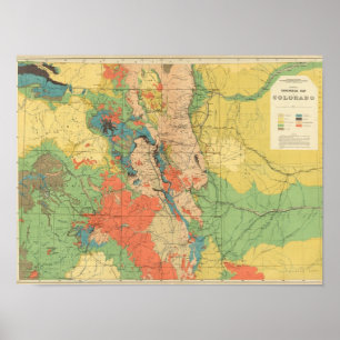 General Geological Karta i Colorado Poster