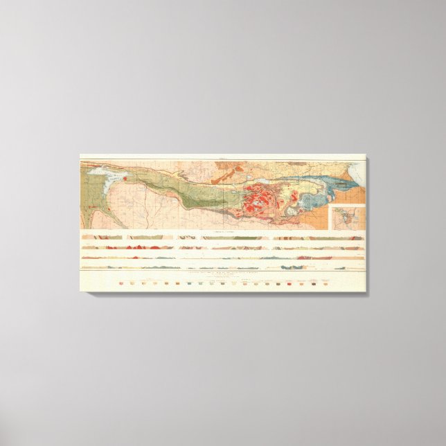 General Geological Karta i Marquette-distriktet Canvastryck (Framsida)