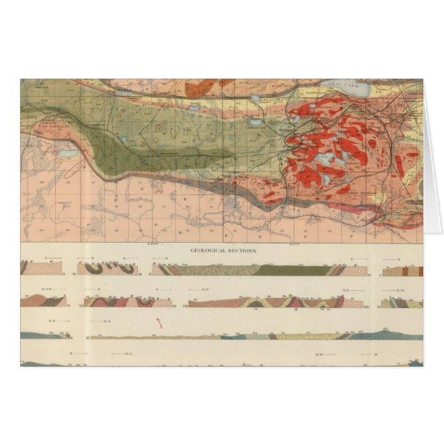 General Geological Karta i Marquette-distriktet Hälsningskort (Framsidan Horizontal)