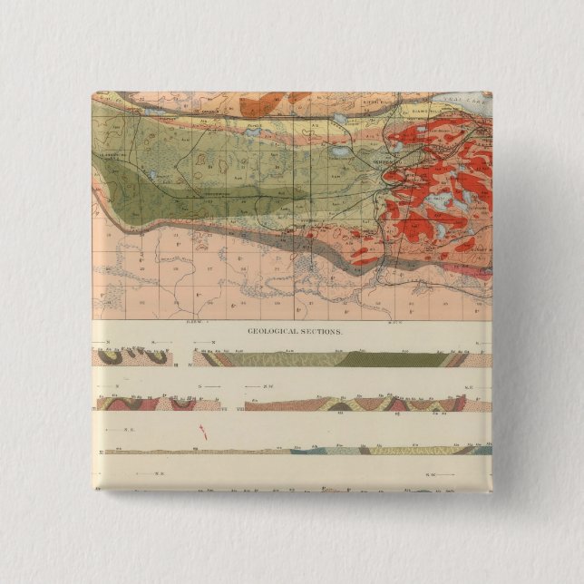 General Geological Karta i Marquette-distriktet Knapp (Framsida)