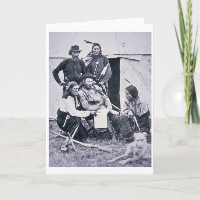 General George A. Custer (1839-76) med hans indier Kort (Framsida)