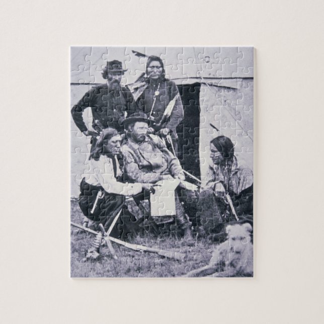 General George A. Custer (1839-76) med hans indier Pussel (Vertikal)