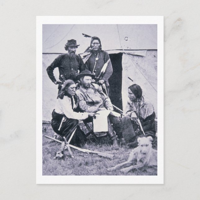General George A. Custer (1839-76) med sin indian Vykort (Framsida)