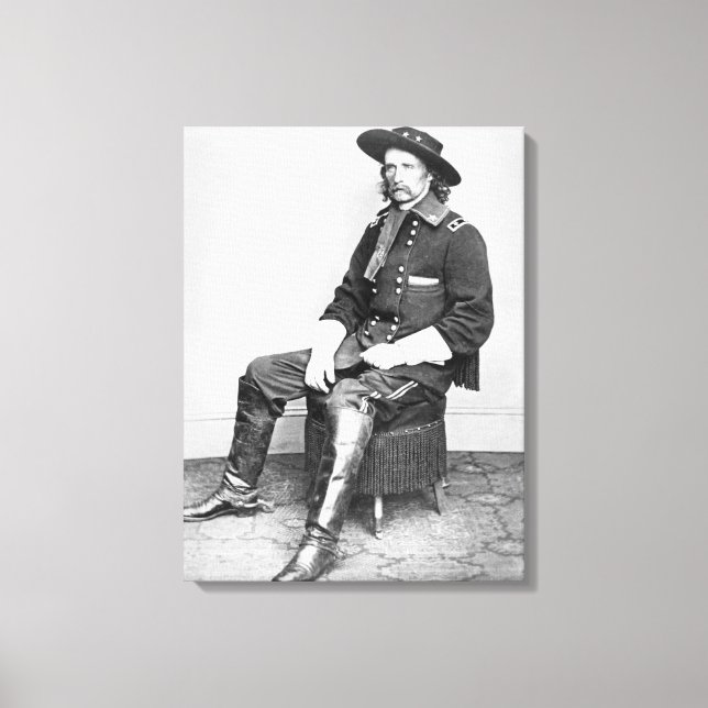 General George A. Custer (b/w bild) Canvastryck (Framsida)