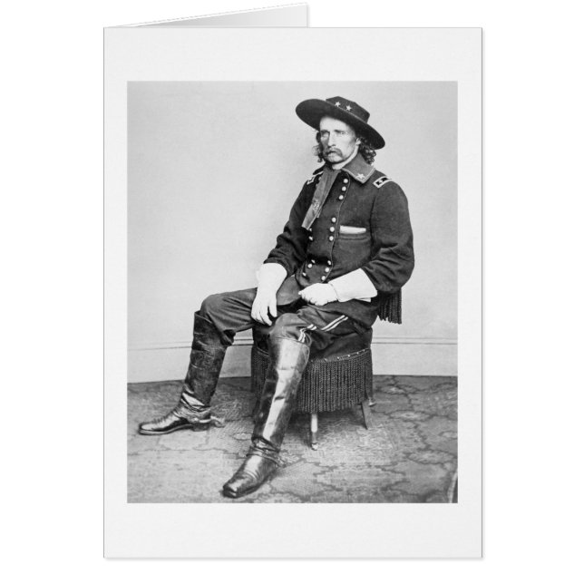 General George A. Custer (b/w bild) Hälsningskort (Framsidan)