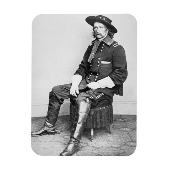 General George A. Custer (b/w bild) Magnet (Vertikal)