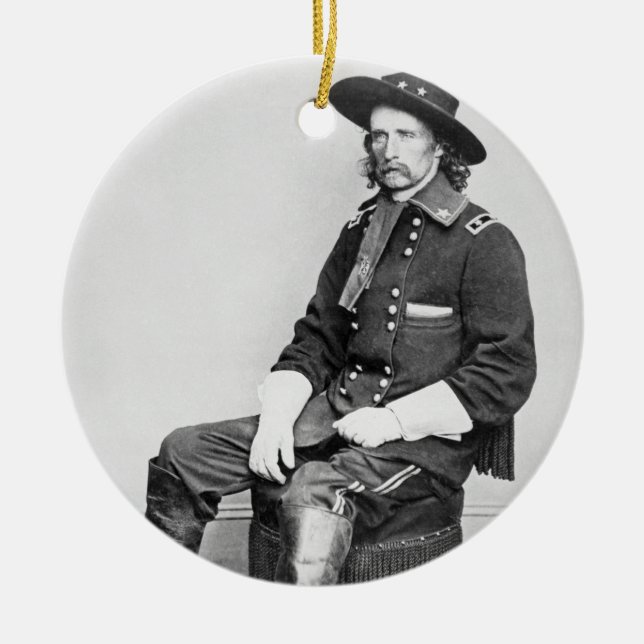 General George A. Custer (b-/wfotoet) Julgransprydnad Keramik (Framsidan)