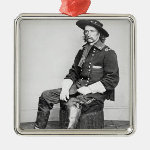 General George A. Custer (b-/wfotoet) Julgransprydnad Metall