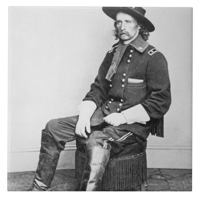 General George A. Custer (b-/wfotoet) Kakelplatta (Framsidan)