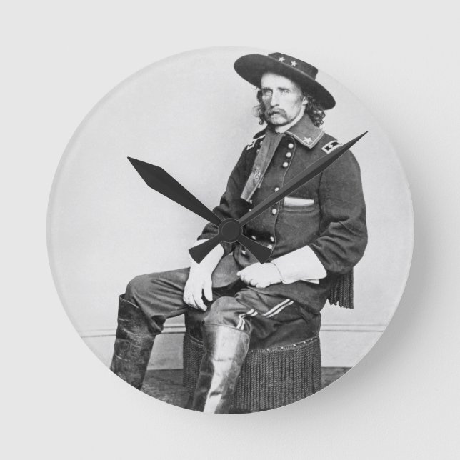 General George A. Custer (b-/wfotoet) Rund Klocka (Framsida)