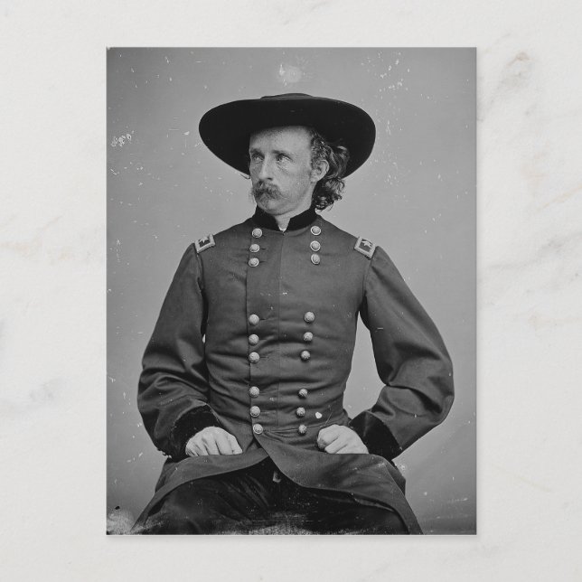 General George Armstrong Custer av Mathew Brady Vykort (Framsida)