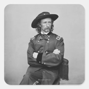 General George Custer 1 Fyrkantigt Klistermärke