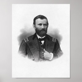 General Grant Engraved Porträtt Poster