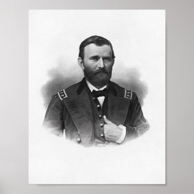 General Grant Engraved Porträtt Poster (Framsidan)