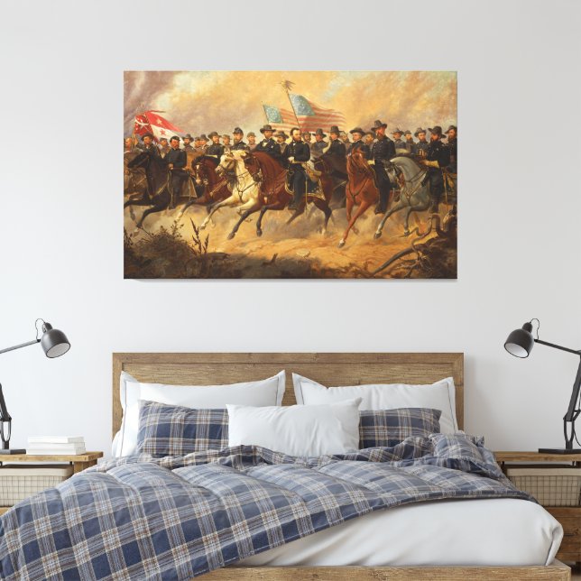 General Grant och hans generaler Inbördeskrigskons Canvastryck (Insitu (sovrum))