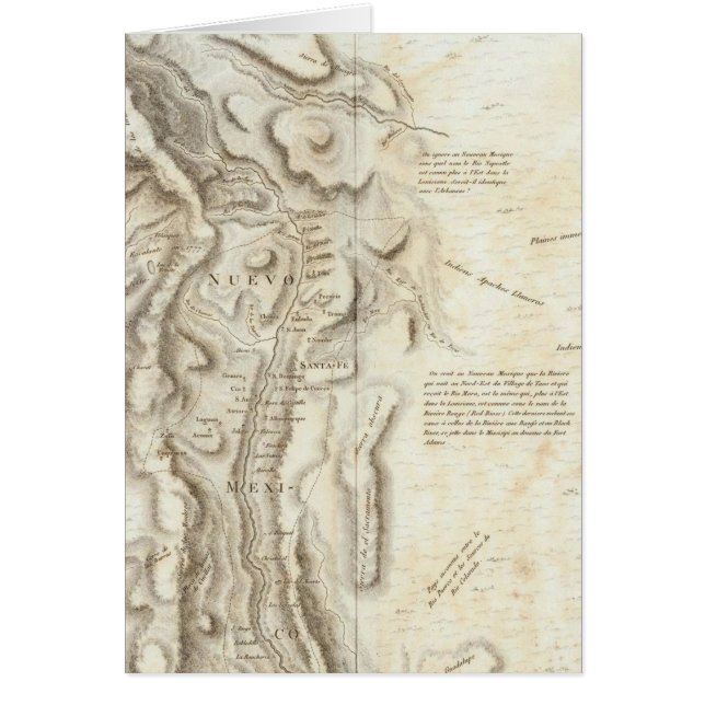 General karta i Konungariket Nya Spanien Hälsningskort (Framsidan)