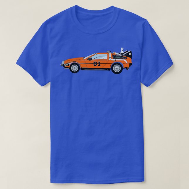 General Lee BTTF Delorean T Shirt (Design framsida)