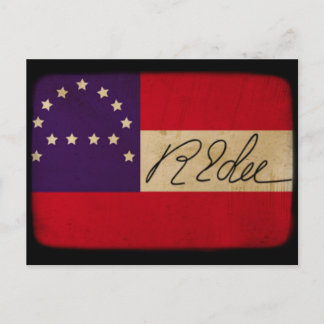 General Lee Headquarters Flagga med Namnteckning Vykort