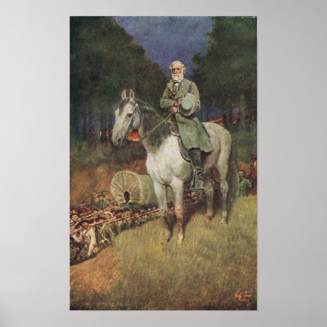 General Lee på sin Berömd Charger, Traveler Poster (Framsidan)