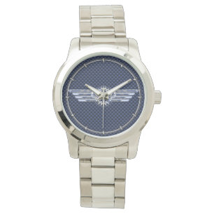 General Luft Pilot Chrome like Vingar Compass Armbandsur