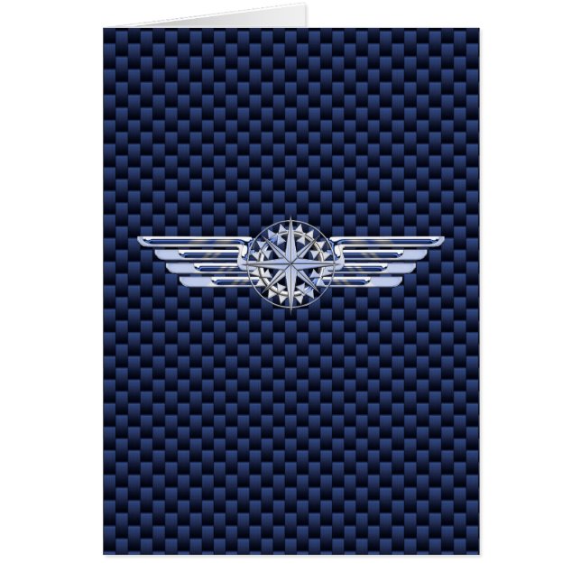 General Luft Pilot Chrome like Vingar Compass Hälsningskort (Framsidan)