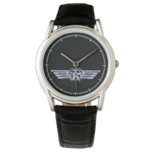 General Luft Pilot Chrome som Star Vingar Black Armbandsur