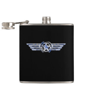 General Luft Pilot Chrome som Star Vingar Black Fickplunta