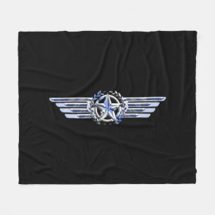 General Luft Pilot Chrome som Star Vingar Black Fleecefilt