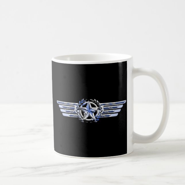 General Luft Pilot Chrome som Star Vingar Black Kaffemugg (Höger)