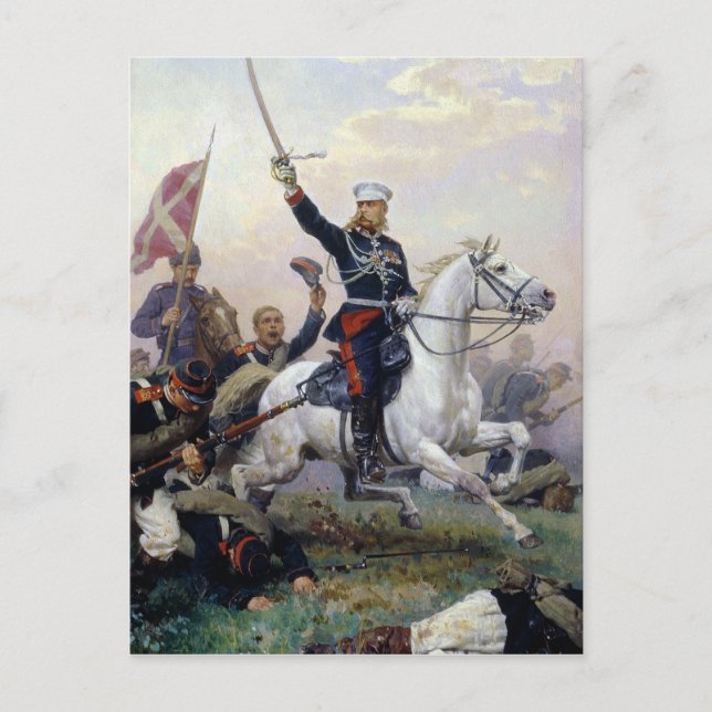 General M.D. Skobelev i Ryssland-Turkiet Vykort (Framsida)