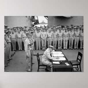 General MacArthur signerar den japanska överlämare Poster