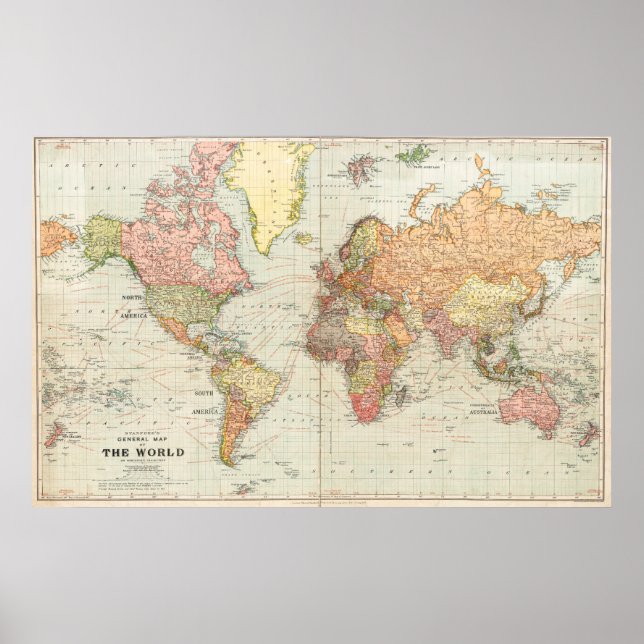 General Map of the World Poster (Framsidan)